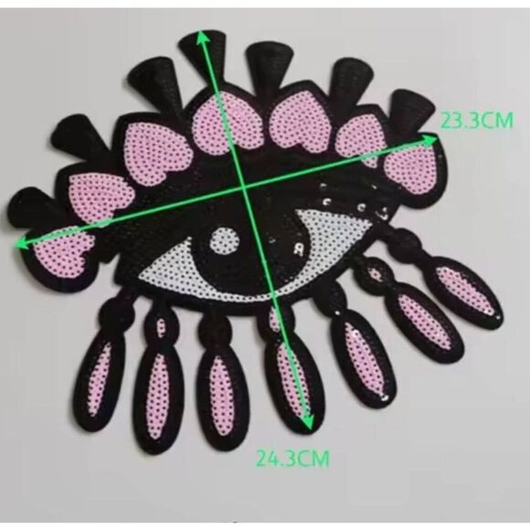 NWOT Drippy Pink Eyeball Appliques - Picture 2 of 2